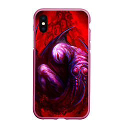 Чехол iPhone XS Max матовый Берсерк Демон, цвет: 3D-малиновый