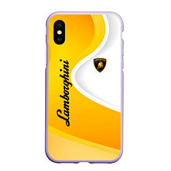 Чехол iPhone XS Max матовый Lamborghini : sport, цвет: 3D-светло-сиреневый