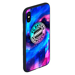 Чехол iPhone XS Max матовый Bayern неоновый космос, цвет: 3D-черный — фото 2