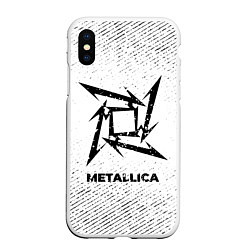 Чехол iPhone XS Max матовый Metallica с потертостями на светлом фоне