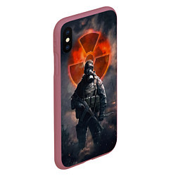 Чехол iPhone XS Max матовый STALKER Боец Долга, цвет: 3D-малиновый — фото 2