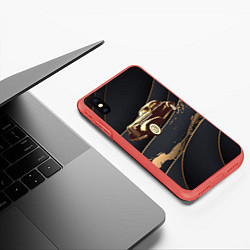 Чехол iPhone XS Max матовый Рисунок ретро - автомобиля, цвет: 3D-красный — фото 2