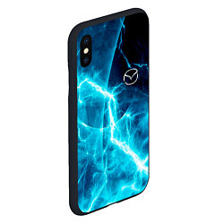 Чехол iPhone XS Max матовый Mazda - молнии, цвет: 3D-черный — фото 2