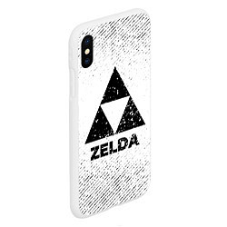 Чехол iPhone XS Max матовый Zelda с потертостями на светлом фоне, цвет: 3D-белый — фото 2