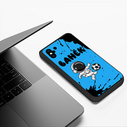 Чехол iPhone XS Max матовый Ванёк космонавт футболист, цвет: 3D-черный — фото 2