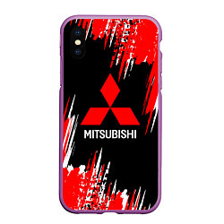 Чехол iPhone XS Max матовый Mitsubishi - краска, цвет: 3D-фиолетовый