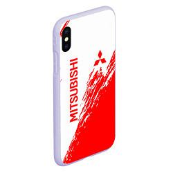 Чехол iPhone XS Max матовый Mitsubishi - красная текстура, цвет: 3D-светло-сиреневый — фото 2