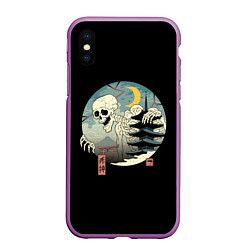 Чехол iPhone XS Max матовый Бог смерти японская иллюстрация, цвет: 3D-фиолетовый