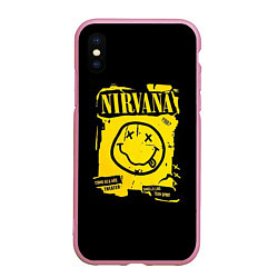 Чехол iPhone XS Max матовый Nirvana принт, цвет: 3D-розовый