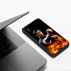 Чехол iPhone XS Max матовый ИП МАН - в огне, цвет: 3D-черный — фото 2