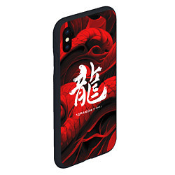 Чехол iPhone XS Max матовый Дракон - китайский иероглиф, цвет: 3D-черный — фото 2