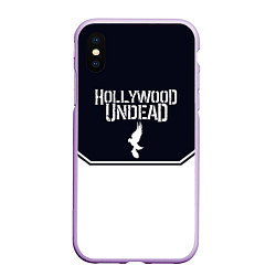Чехол iPhone XS Max матовый Hollywood Undead краска, цвет: 3D-сиреневый