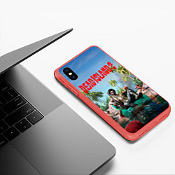 Чехол iPhone XS Max матовый Dead island 2 главный герой, цвет: 3D-красный — фото 2