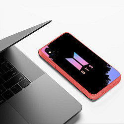 Чехол iPhone XS Max матовый BTS Blue And Pink, цвет: 3D-красный — фото 2