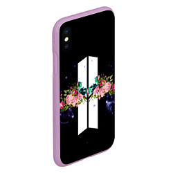 Чехол iPhone XS Max матовый BTS Flowers In Space, цвет: 3D-сиреневый — фото 2