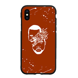 Чехол iPhone XS Max матовый Kanye west - краска брызги