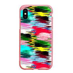 Чехол iPhone XS Max матовый Абстрактный многоцветный неоновый узор, цвет: 3D-баблгам