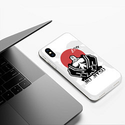 Чехол iPhone XS Max матовый Jiu Jitsu red sunJiu Jitsu red sun, цвет: 3D-белый — фото 2