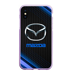 Чехол iPhone XS Max матовый Mazda Абстракция карбон, цвет: 3D-сиреневый