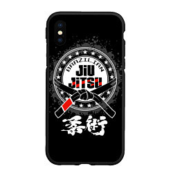 Чехол iPhone XS Max матовый Brazilian fight club Jiu-jitsu, цвет: 3D-черный