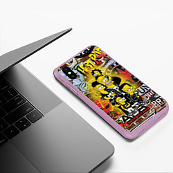 Чехол iPhone XS Max матовый Simpsons & Punks not dead! Motto!, цвет: 3D-сиреневый — фото 2