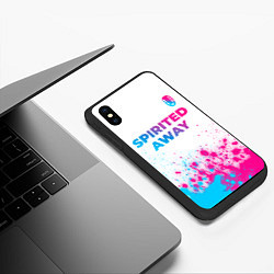 Чехол iPhone XS Max матовый Spirited Away neon gradient style: символ сверху, цвет: 3D-черный — фото 2