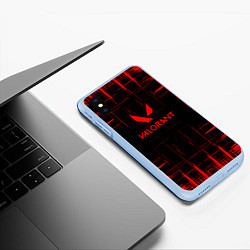 Чехол iPhone XS Max матовый Valorant красные полосы, цвет: 3D-голубой — фото 2