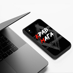 Чехол iPhone XS Max матовый Крав-мага израильское боевое искусство, цвет: 3D-черный — фото 2