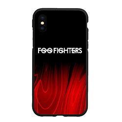 Чехол iPhone XS Max матовый Foo Fighters red plasma, цвет: 3D-черный
