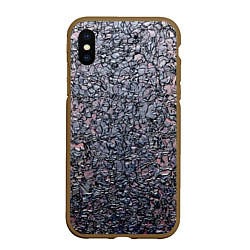 Чехол iPhone XS Max матовый Минималистический паттерн, цвет: 3D-коричневый