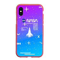 Чехол iPhone XS Max матовый Nasa фигурки, цвет: 3D-красный