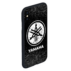 Чехол iPhone XS Max матовый Yamaha с потертостями на темном фоне, цвет: 3D-черный — фото 2