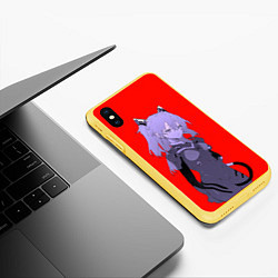 Чехол iPhone XS Max матовый Аска Ленгли кошкодевочка - Евангелион, цвет: 3D-желтый — фото 2
