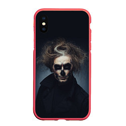Чехол iPhone XS Max матовый Темный демон, цвет: 3D-красный