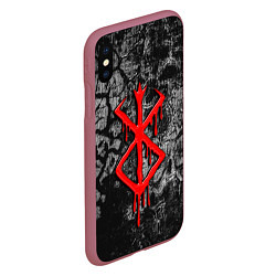 Чехол iPhone XS Max матовый Berserk smudges, цвет: 3D-малиновый — фото 2