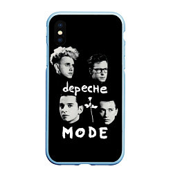 Чехол iPhone XS Max матовый Depeche Mode portrait, цвет: 3D-голубой