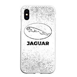 Чехол iPhone XS Max матовый Jaguar с потертостями на светлом фоне