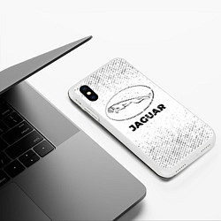Чехол iPhone XS Max матовый Jaguar с потертостями на светлом фоне, цвет: 3D-белый — фото 2