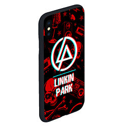 Чехол iPhone XS Max матовый Linkin Park rock glitch, цвет: 3D-черный — фото 2