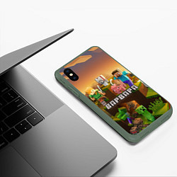 Чехол iPhone XS Max матовый Варвара Minecraft, цвет: 3D-темно-зеленый — фото 2