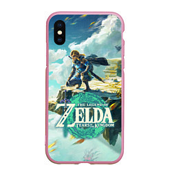 Чехол iPhone XS Max матовый The Legend of Zelda: Tears of the Kingdom Линк, цвет: 3D-розовый