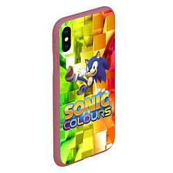 Чехол iPhone XS Max матовый Sonic Colours - Hedgehog - Video game, цвет: 3D-малиновый — фото 2
