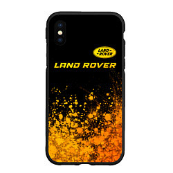 Чехол iPhone XS Max матовый Land Rover - gold gradient: символ сверху