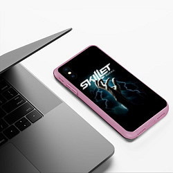 Чехол iPhone XS Max матовый Группа Skillet, цвет: 3D-розовый — фото 2