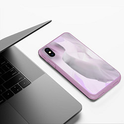 Чехол iPhone XS Max матовый Розовый абстрактный бархат, цвет: 3D-сиреневый — фото 2