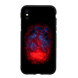 Чехол iPhone XS Max матовый Stranger Things - monster, цвет: 3D-черный