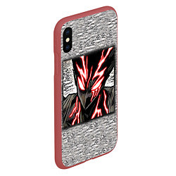 Чехол iPhone XS Max матовый Garou Rage Mode, цвет: 3D-красный — фото 2