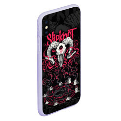 Чехол iPhone XS Max матовый Slipknot - goat skull, цвет: 3D-светло-сиреневый — фото 2