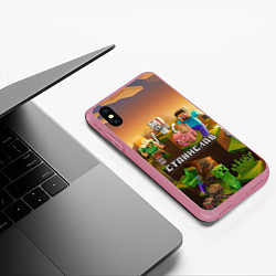 Чехол iPhone XS Max матовый Станислав Minecraft, цвет: 3D-малиновый — фото 2
