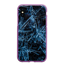 Чехол iPhone XS Max матовый Ледяная планета, цвет: 3D-фиолетовый